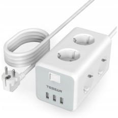 Tessan Power Strip, jossa on 6 pistorasiaa ja 3 USB