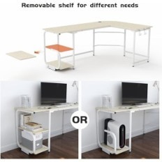 Desk u obliku slova L s bijelim policama