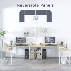 Desk u obliku slova L bež polica