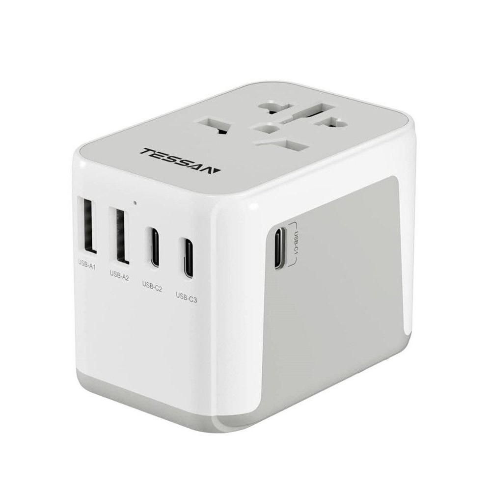 Universele reisadapter Tessan 2 USB A + 3 USB C 633FV