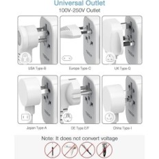 Universaalne sõiduadapter Tessan 2 USB A + 3 USB C 633Fv