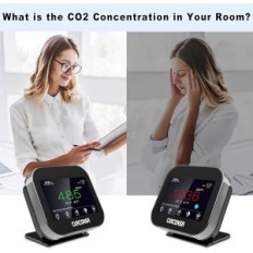 Monitor CO2 Detector Curcons Black Intelligent Air Quality Measurement