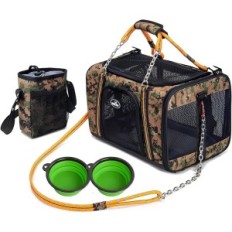 Transportbox voor honden Wakype Camouflage opvouwbare transporter in camouflage, ideaal voor reizen met kleine dieren