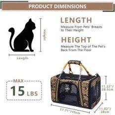 Caja de transporte para perros Wakype Camuflaje Transportador plegable en camuflaje, ideal para viajar con pequeños animales