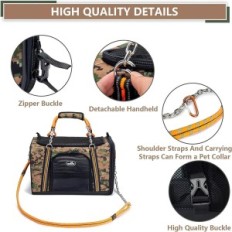 Přepravní skříňka pro psy Wakype Camouflage Skládací transportér v maskování, ideální pro cestování s malými zvířaty