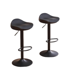 Tabourets de 2 bar Noir Younuoke à 360 ° Chaises modernes avec réglage de la hauteur et chiffre d'affaires