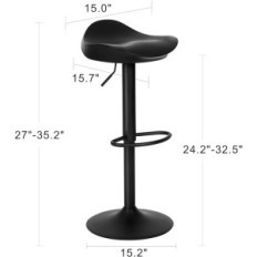 Fekete 2 YOUNUOKE 360 ° bar székek modern székek magassági beállítással és forgással