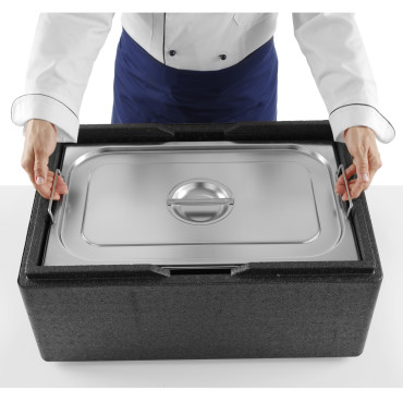 Conteneur gastronome GN 1/1 avec poignées rétractables 530x325x200mm 28L Hendi 817155