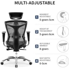Office chair with 4D Sihoo armrest