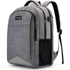 Mochila de viaje de la computadora portátil Lumesner con puerto gris USB de carga