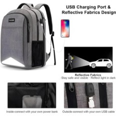 Sac à dos pour ordinateur portable Lumesner avec port de charge USB gris