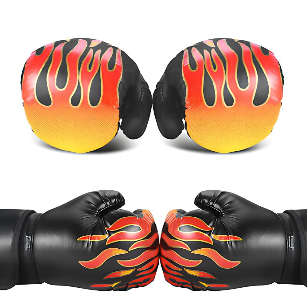 Boxing gloves for children. Black Durable training gloves for young athletes