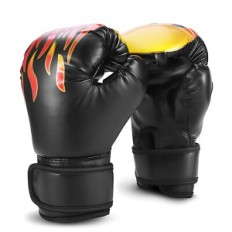 Boxing gloves for children. Black Durable training gloves for young athletes