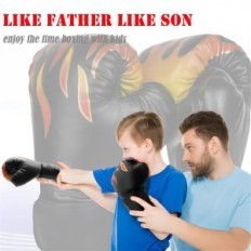 Boxing gloves for children. Black Durable training gloves for young athletes