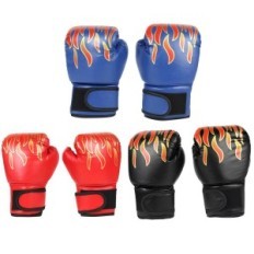 Boxing gloves for children. Black Durable training gloves for young athletes