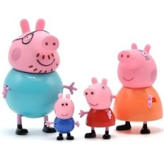 Un set di giocattoli di Fiaba Peppa 4 PCS che mostrano i tuoi eroi preferiti dei bambini