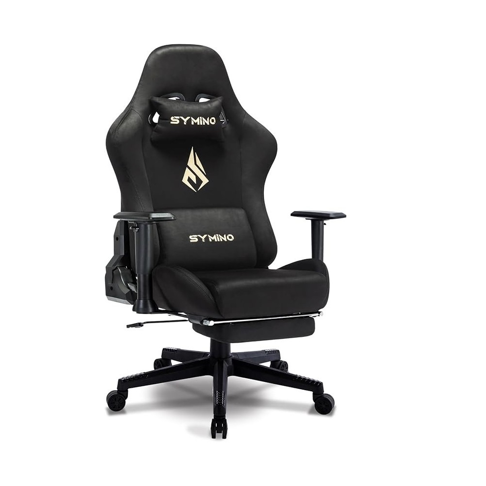 Cadeira Gaming Rotary Symino com um Pasto de Prazo (Preto)