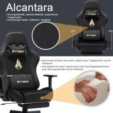 Sedia Gaming Rotary Symino con un poggiapiedi (nero)