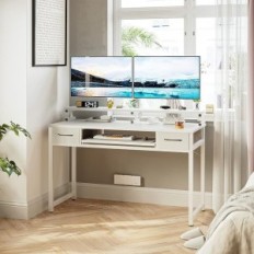 White Computer Desk jelo pomoću tipkovnice 140 x 48 x 87 cm