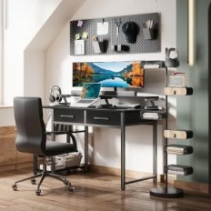 Black Computer Desk met 2 laden Display 120 x 50 x 87 cm