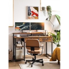 Brown computer desk with 2 drawers Display 120 x 50 x 87 cm damaged