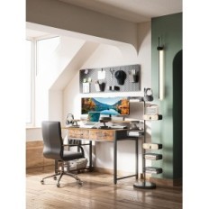 Brun computer skrivebord med 2 skuffer display 120 x 50 x 87 cm beskadiget