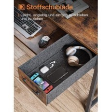 Brun computer skrivebord med 2 skuffer display 120 x 50 x 87 cm beskadiget