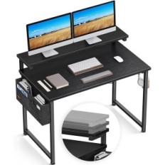 Black Adjustable Discussion Desk with a Co-Monitor 120x50x74cm
