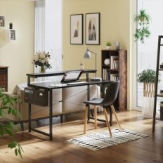 Melns regulējams diskusiju galds ar monitoru 120x50x74cm