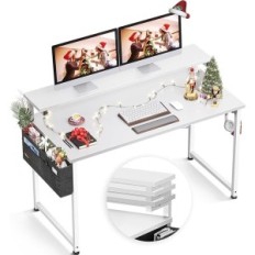 Vit justerbart skrivbord av dator dator med bas för monitor 120x50x74cm