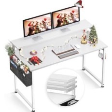 Bureau réglable blanc d'ordinateur d'ordinateur avec une base pour moniteur 120x50x74cm