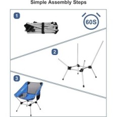 Silla de camping plegable FBSORT 2 Paquete de hasta 150 kg