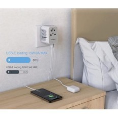 Tessan Worldwide Travel Adapter, 3 USB +1 porti tüüp C