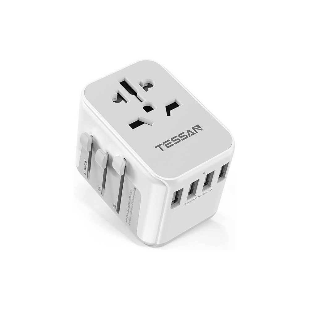 Adaptateur de voyage Tessan 633-F 2300 W avec 4 ports USB