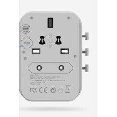 Reseadapter Tessan 633-F 2300 W med 4 USB-portar