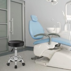 Ρυθμιζόμενη στρογγυλή καρέκλα σε τροχούς Fnzir (Μαύρο)