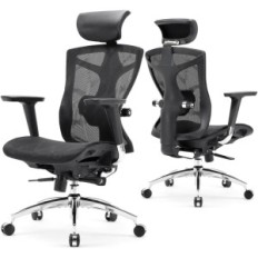 Sedia da ufficio Sihoo con braccioli 4D, sedile regolabile (nero)