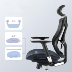 Sihoo Office stol s 4D naslonjala za roke, nastavljiv sedež (črna)