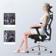 SIHOO irodai ülés 4D karral, állítható (fekete)