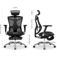 Asientos ergonómicos de oficina de Sihoo, ajustable con respaldo alto (negro)