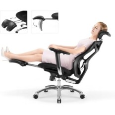 Ergonomiški Sihoo biuro sėdynės, reguliuojamos su dideliu atlošu (juoda)