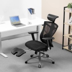 Ergonomiški Sihoo biuro sėdynės, reguliuojamos su dideliu atlošu (juoda)