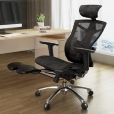 Ergonomiški Sihoo biuro sėdynės, reguliuojamos su dideliu atlošu (juoda)