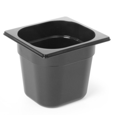 Ganders contêiner GN 1/6 de policarbonato preto 176x162x200mm 3.4L Hendi 862704