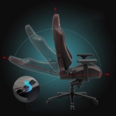 Fauteuil rotatif de jeu Vieux-dossier réglable, accoudoir, noir