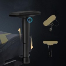 Gaming fåtölj, med fotpall, andningsbar, roterande, grå / gul