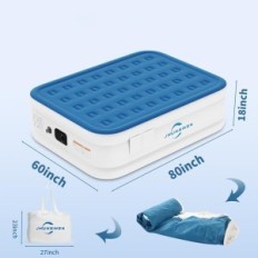 Jhunswen's inflatable mattress for 2 people, with a pump, with a bag - 203 x 152 x 48 cm