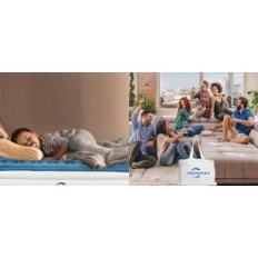 Φουσκωτό στρώμα του Jhunswen για 2 άτομα, με μια αντλία, με μια τσάντα - 203 x 152 x 48 cm