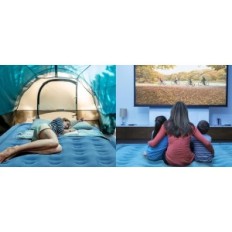 Jhunswen's oppustelige madras til 2 personer, med en pumpe, med en taske - 203 x 152 x 48 cm