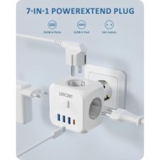 Taustapilt Lexent 7 W1 ELi pistik, PD35W 3AC 3U1C USB-võimsusriba